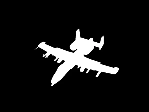 Black and white aircraft silhouette from the reference render